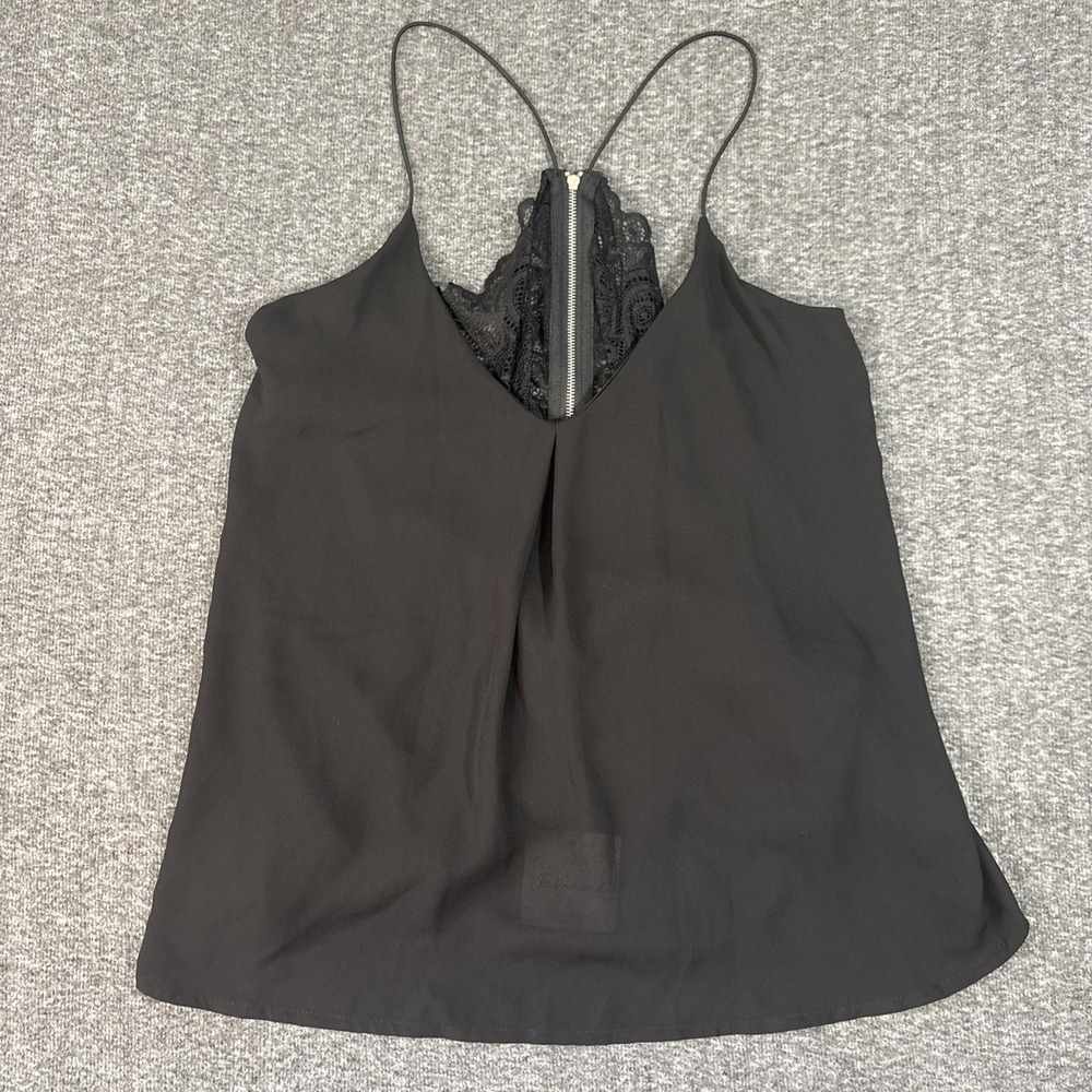 NWT ReVamped Women's Black Lace Back Spaghetti Strap Camisole Tank Top Large